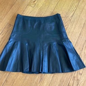 Halogen Black Leather Mini Skirt